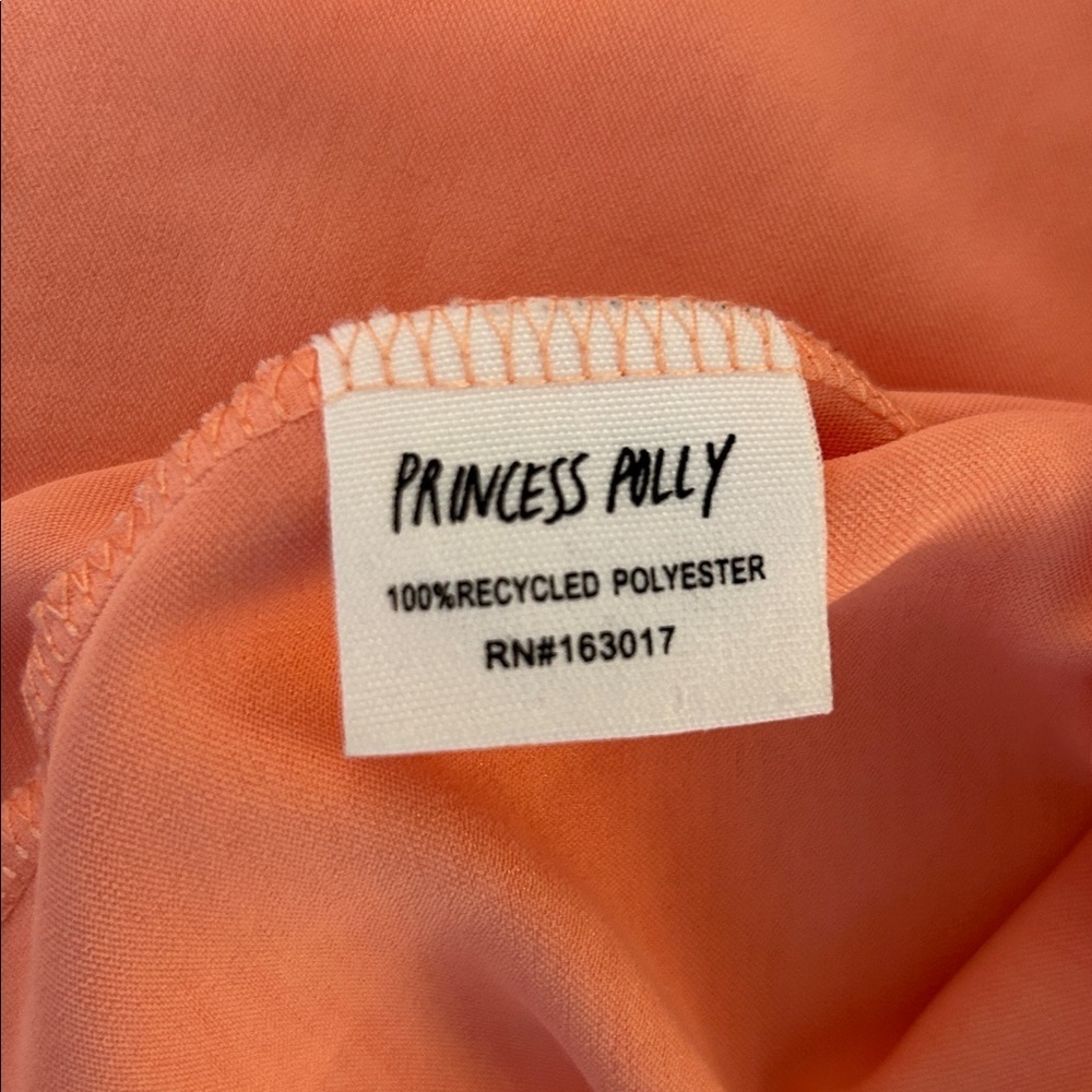 Princess Polly Peach Silky Special Occasion Cocktail Mini Slip Dress Size 12 - Picture 7 of 7